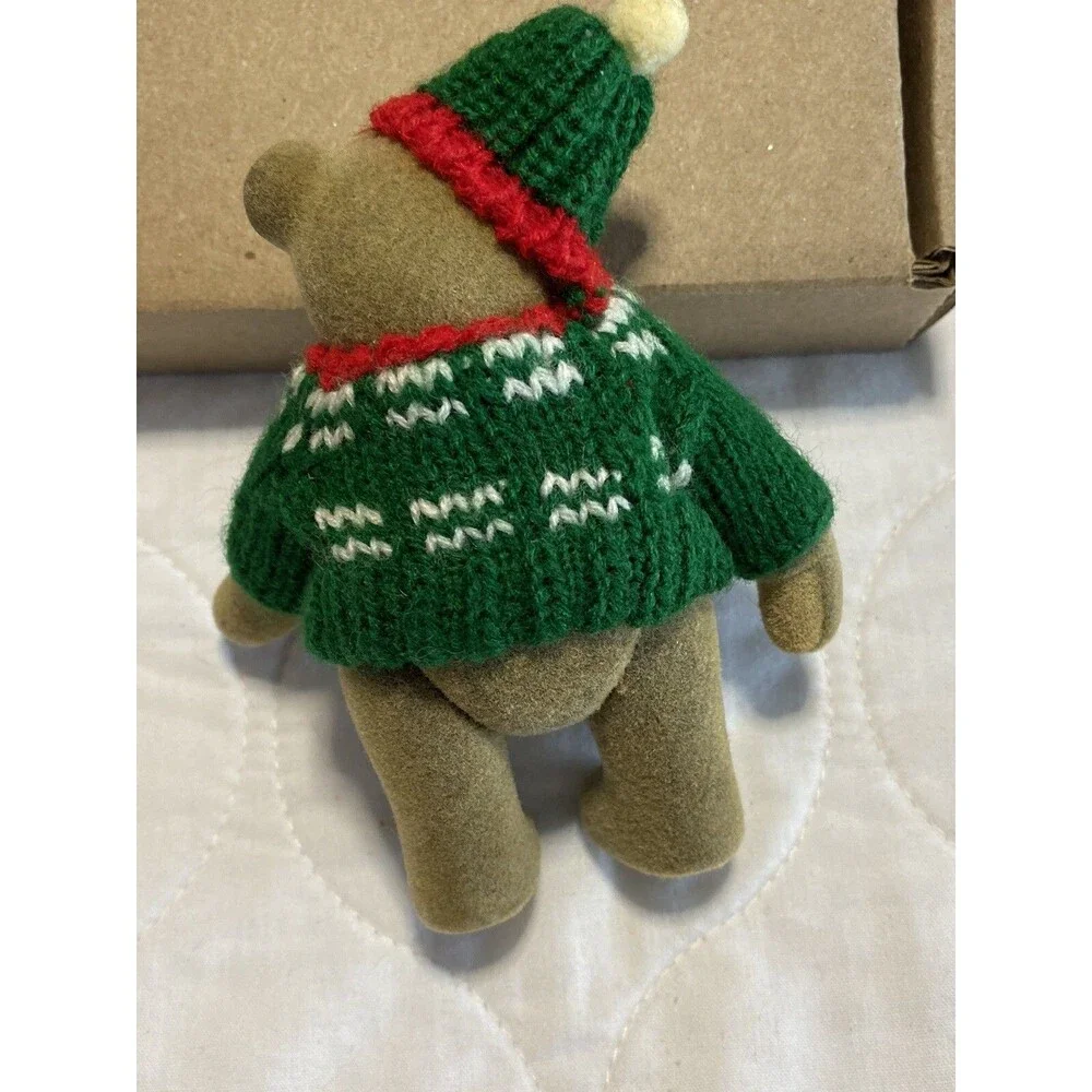 Gund Teddy Bear Miniature Jointed Winter Sweater & Hat Vintage HTF